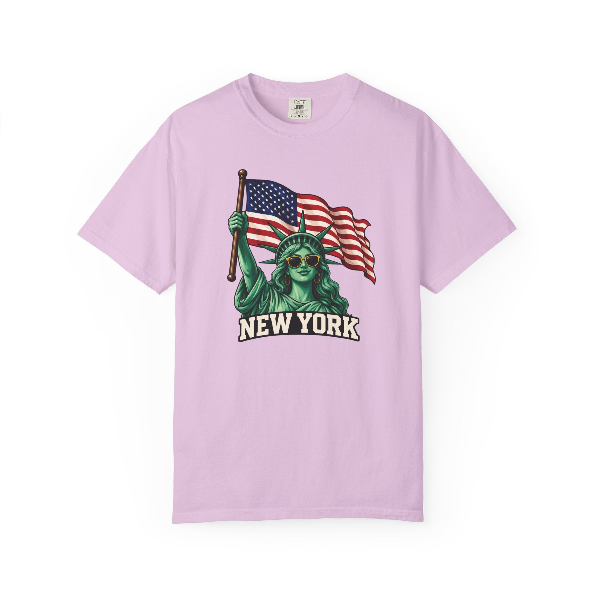 Women's Statue of Liberty American Flag Tee