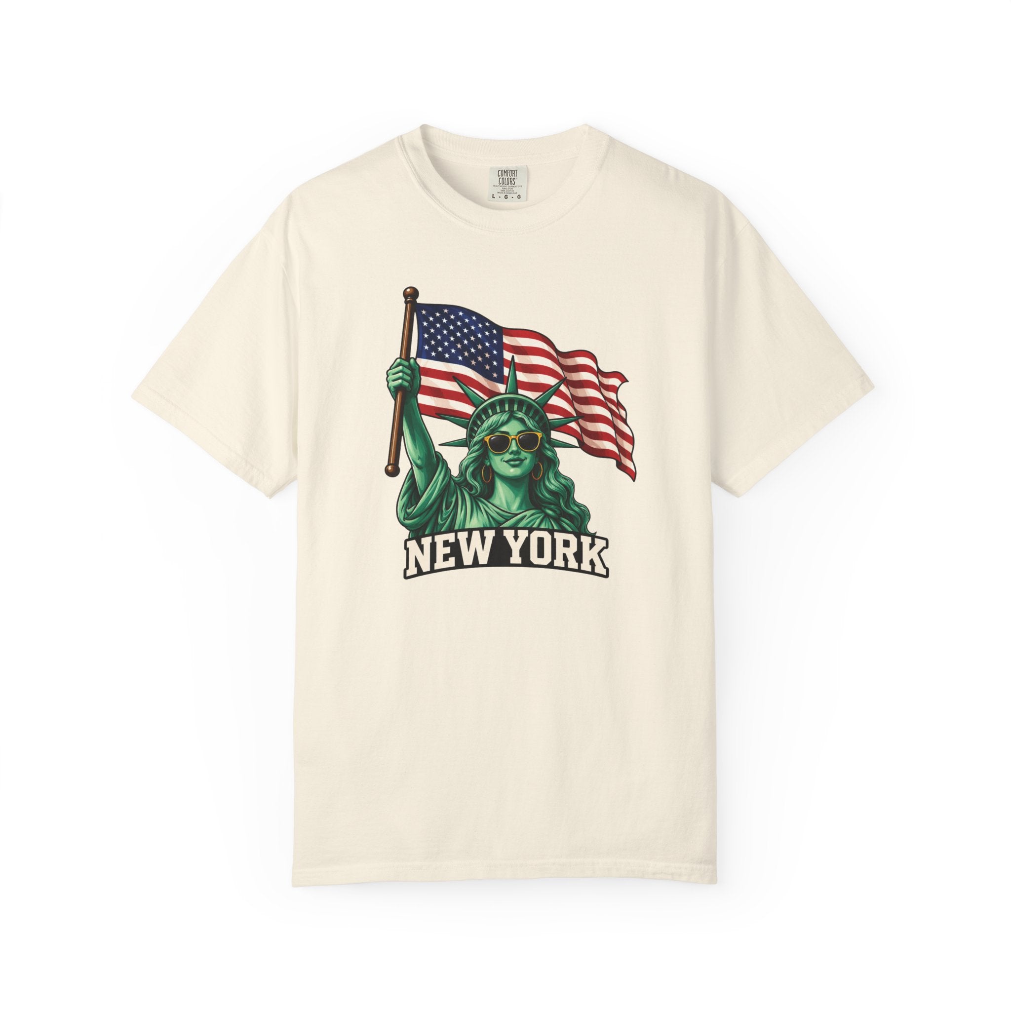 Women's Statue of Liberty American Flag Tee