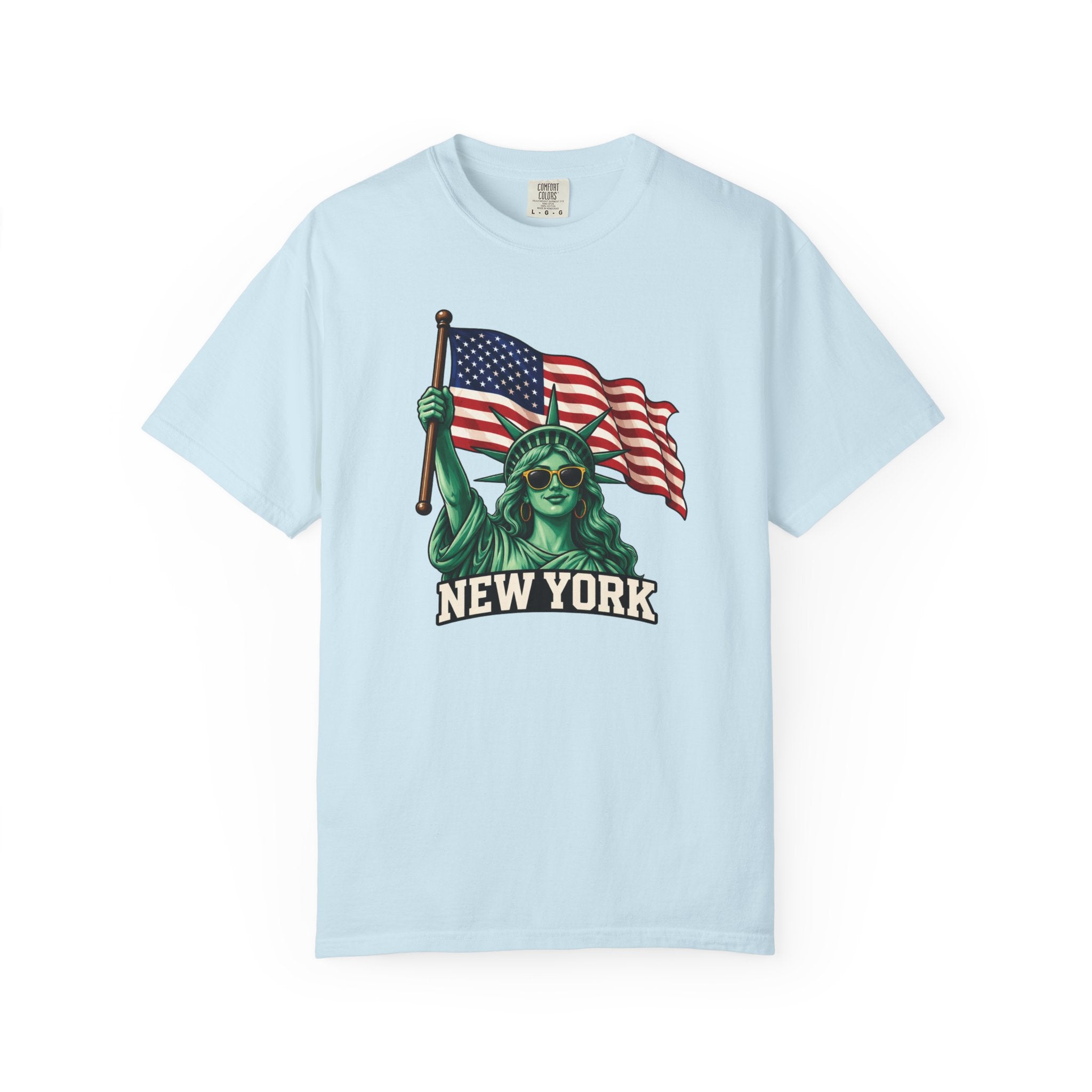 Women's Statue of Liberty American Flag Tee