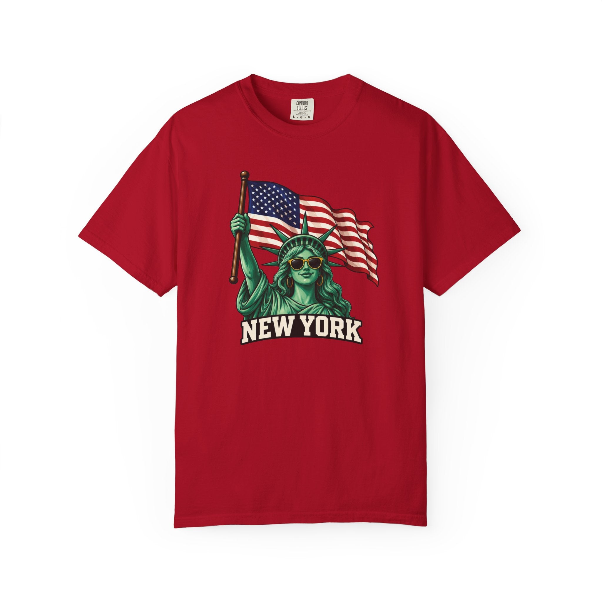 Women's Statue of Liberty American Flag Tee