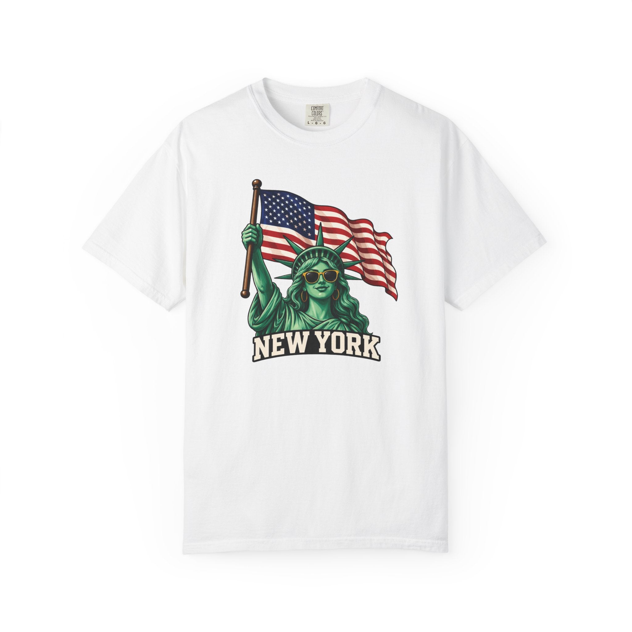 Women's Statue of Liberty American Flag Tee