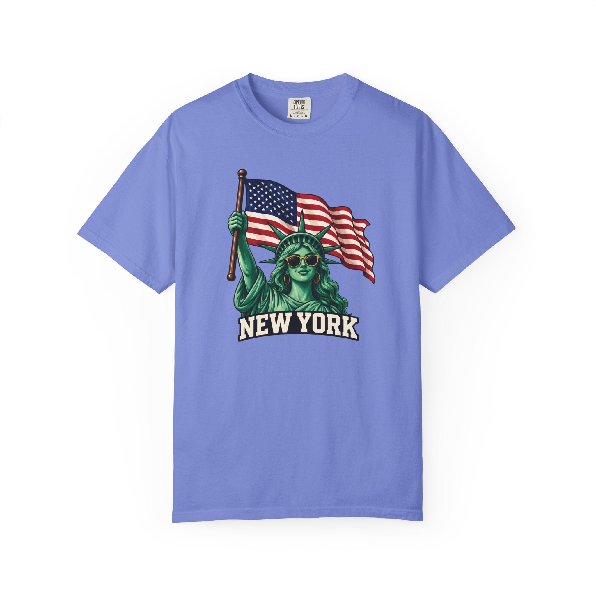 Women's Statue of Liberty American Flag Tee