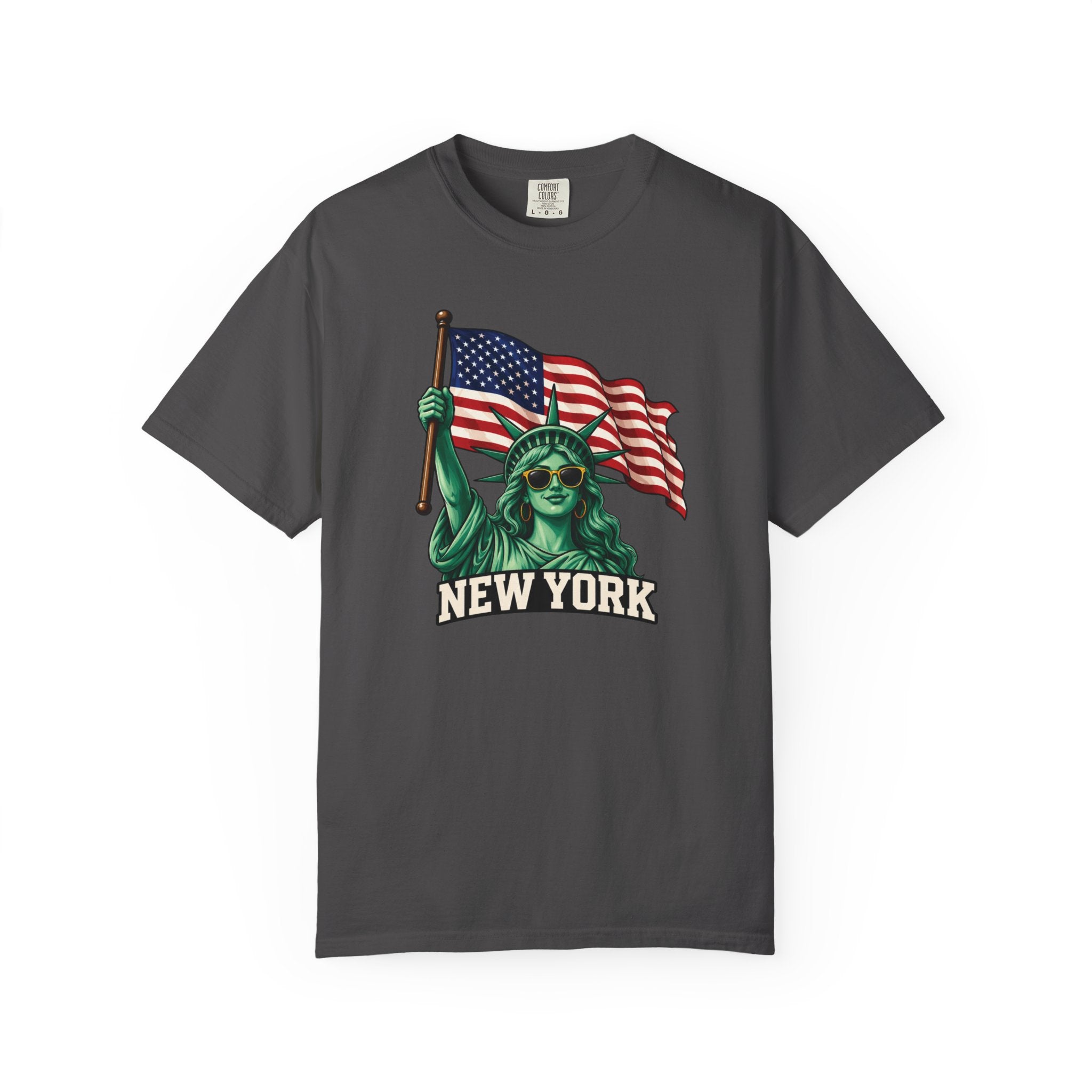 Women's Statue of Liberty American Flag Tee