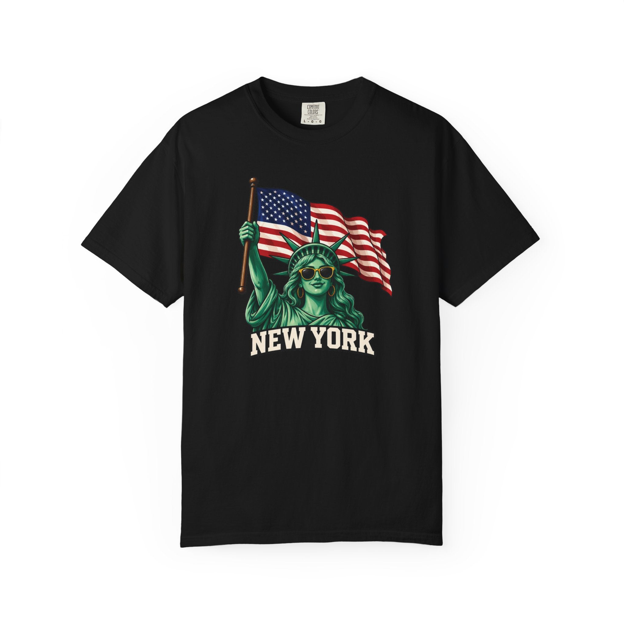 Women's Statue of Liberty American Flag Tee