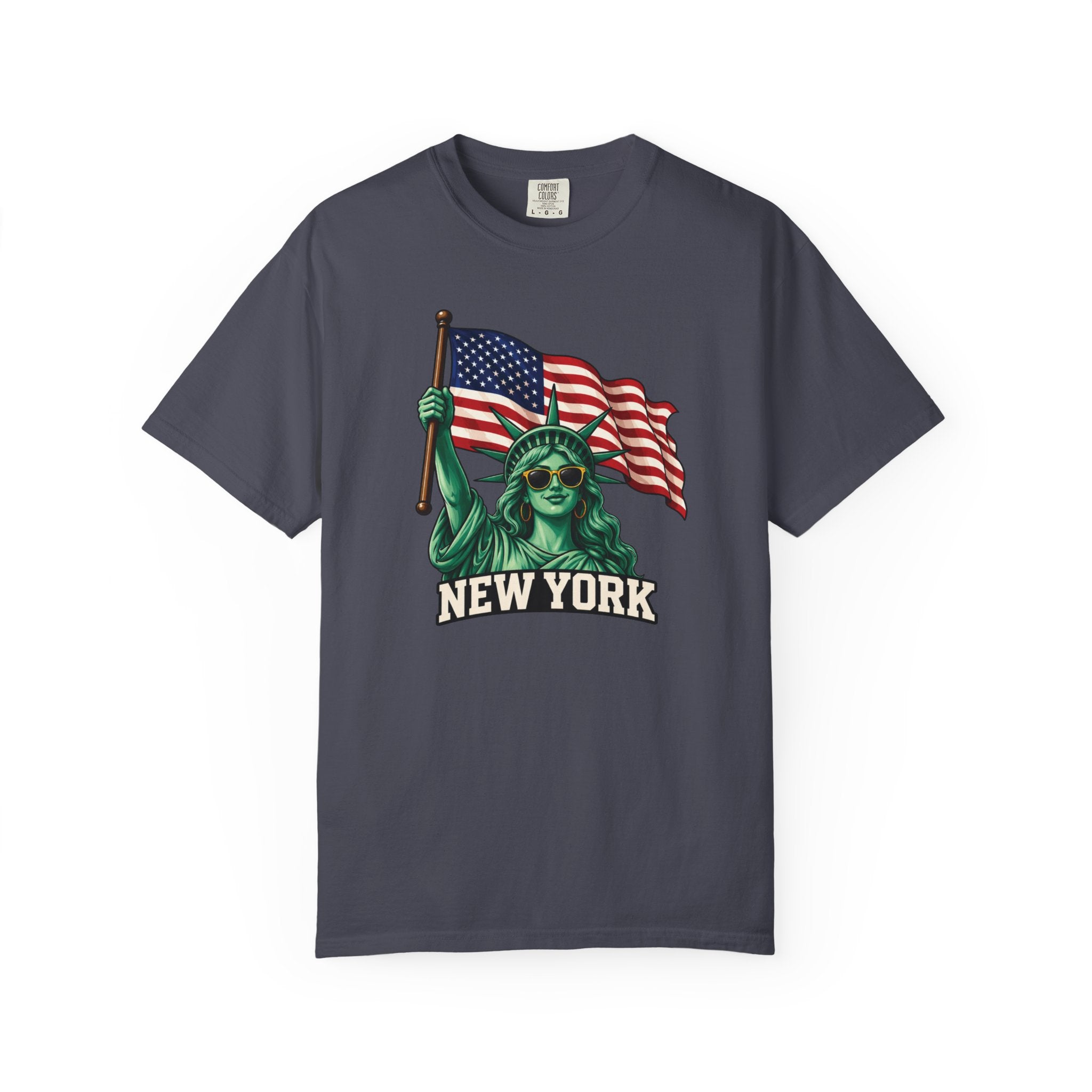 Women's Statue of Liberty American Flag Tee