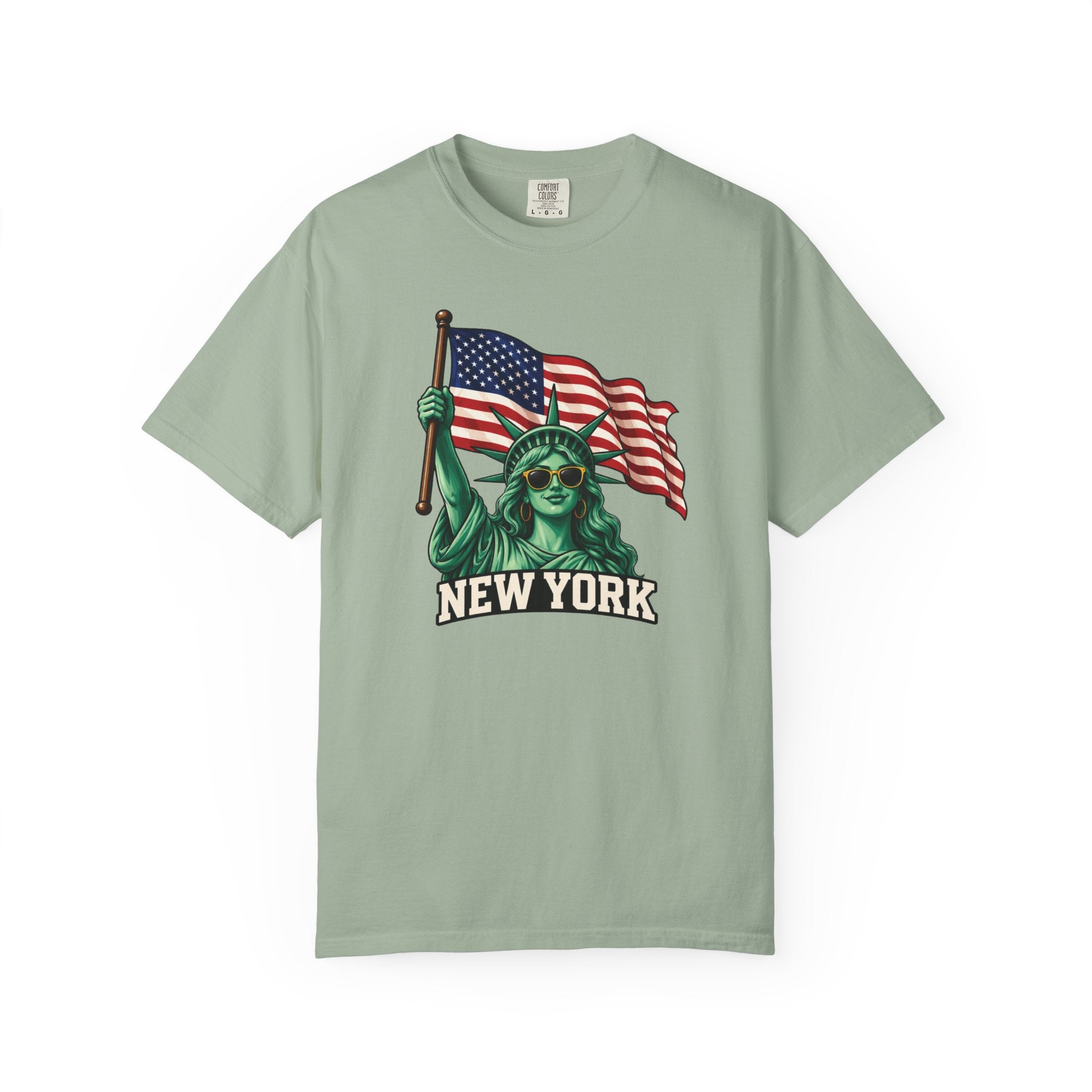 Women's Statue of Liberty American Flag Tee